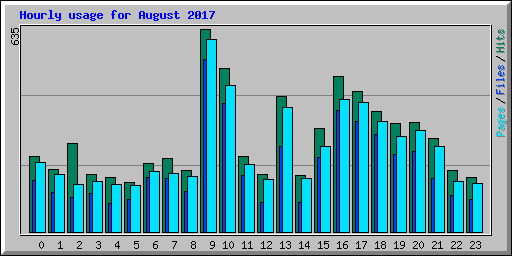 Hourly usage for August 2017