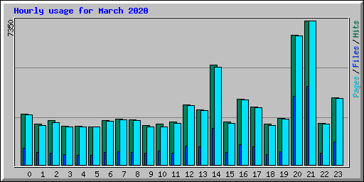 Hourly usage for March 2020