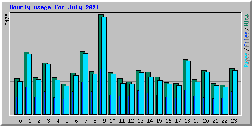 Hourly usage for July 2021