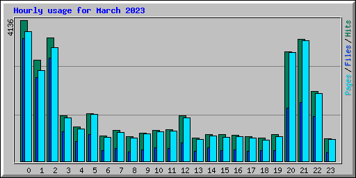 Hourly usage for March 2023